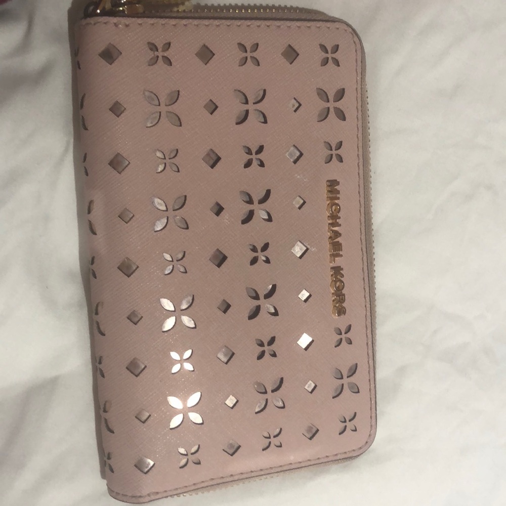 Michael Kors pink and gold wallet
